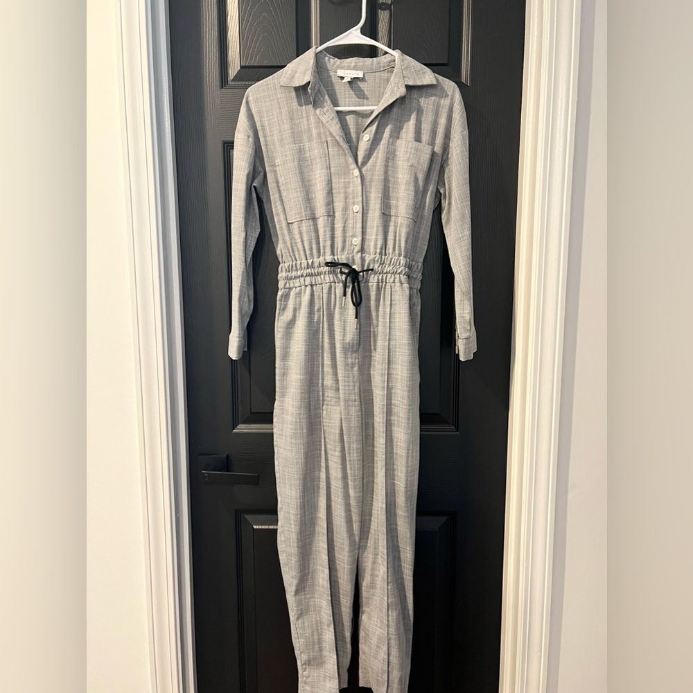 TOPSHOP Gray Tie Jumpsuit